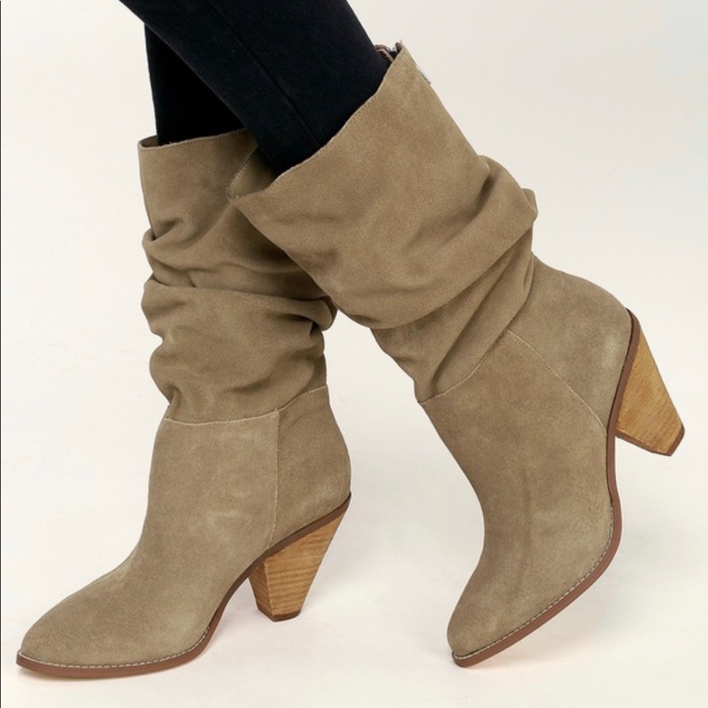 Chinese Laundry suede slouch boots